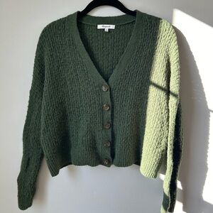 Madewell green cardigan